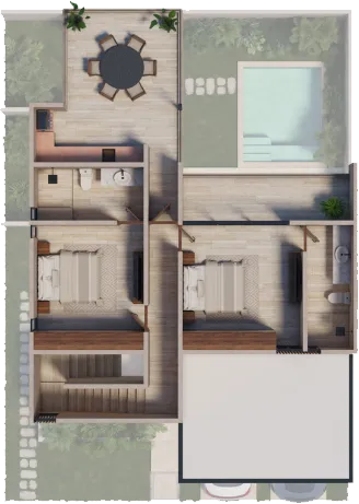 Plano nivel 1 de Villa Otoch